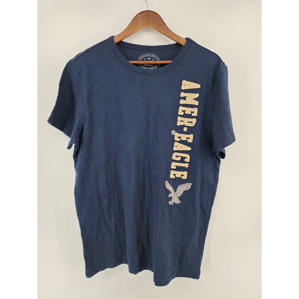 American Eagle Outfitters‎ Mens Blue Athletic Fit Graphic T-Shirt Large L
